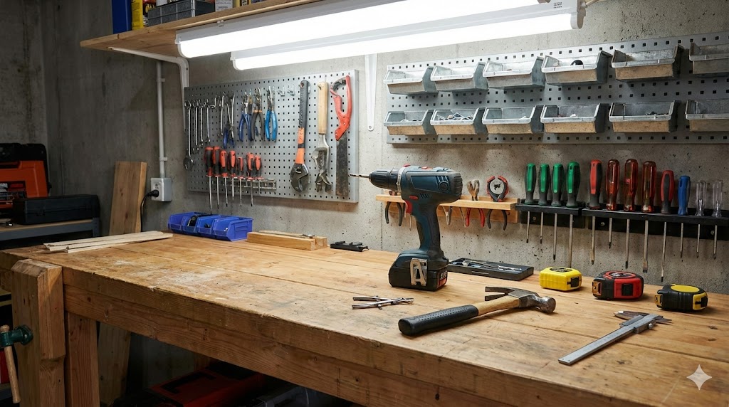 Power tools and home improvement workspace